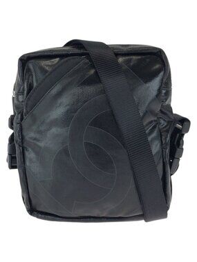 Chanel Sports Line CC Logo Black Silver Shoulder Bag Pochette